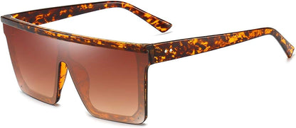 Square Oversized Sunglasses for Women Men Fashion Flat Top Big Black Frame Shades