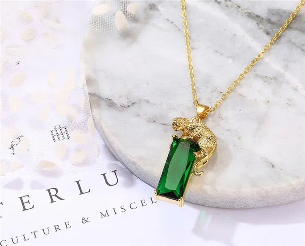 1 PCS European and American Fashion Gemstone Pendant Ladies Necklace Wedding Jewelry