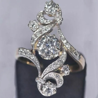 Trendy 925 Sterling Silver Natural Diamond Moissanite Bridal Wedding Rings for Women Party Jewelry Anniversary Ring Bands Gift