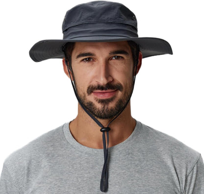 UPF50+ Mens Sun Hat Wide Brim Fishing Hat Sun Protection Hat for Mens Womens Bucket Hat for Beach Gardening Golf