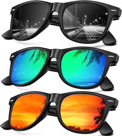 Sunglasses Men Polarized Sunglasses for Men Women Unisex Semi-Rimless Frame Retro Driving Sun Glasses UV Blocking