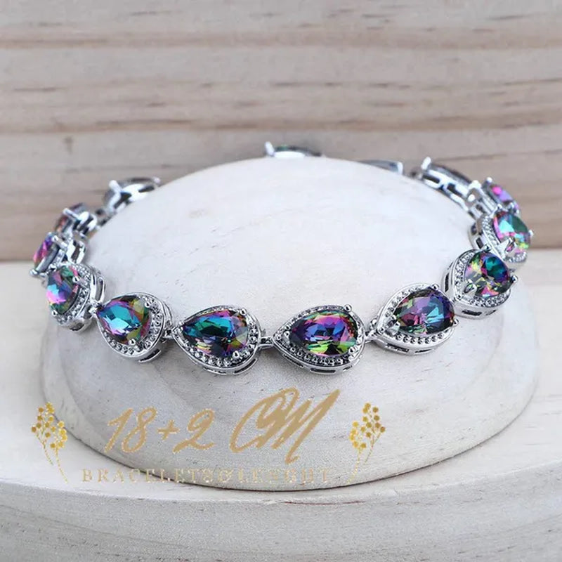Magic Rainbow Zircon 925 Silver Jewelry Sets For Women