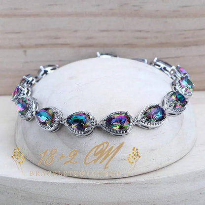 Magic Rainbow Zircon 925 Silver Jewelry Sets For Women