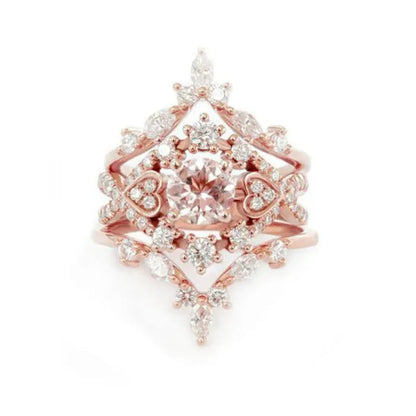 Exquisite Ladies Fashion Jewelry Anniversary Promise Gift Princess Party Rings Bridal Engagement Wedding Ring Set Size 5-11