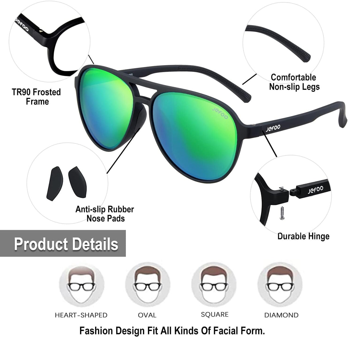 Polarized Aviator Sunglasses for Women Men Retro Trendy Sports Sunglasses for Outdoor UV400 Protection