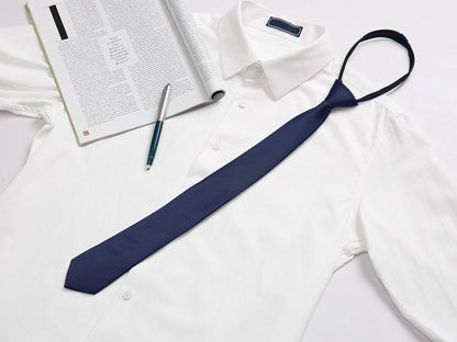 Men'S Skinny Pretied Solid Color Zipper Ties Neck Adjustable Strap Wedding Groom Tie