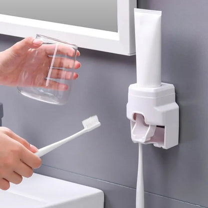 Automatic Toothpaste Dispenser And Wall-mounted Toothbrush Holder Toilet Wash Table Fully Automatic Squeeze Toothpaste Toothbrush Holder