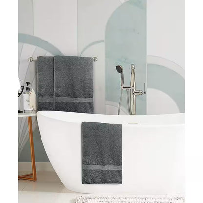 6-Piece Gray Highly Absorbent Cotton Quick Drying Bath Towel Set