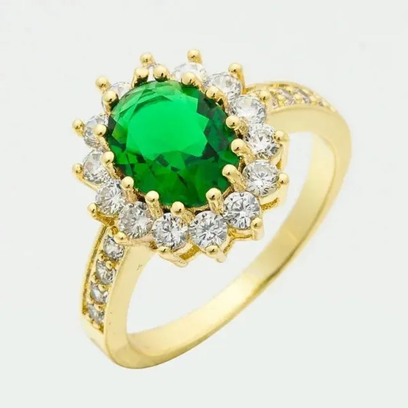 Natural 3.26CT White/Emerald/Ruby/Alexandrite/Sapphire Diamond 14K Yellow Gold Wedding Ring Size 6-11