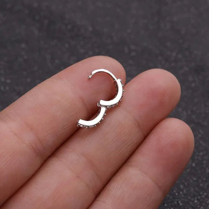 1Pc 6Mm to 10Mm Cz Cartilage Huggie Hoop Earring Small Hoops Helix Tragus Rook Daith Snug Piercing Jewelry
