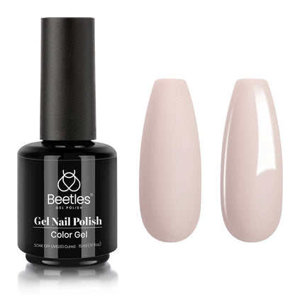 Beetles Gel Nail Polish, 1 Pcs 15ml White Color Soak Off Gel Polish Nail Art Manicure Salon DIY Gel Nail Design Decoration at Home Nail Lamp Needed Nails Minicure Kit Gift