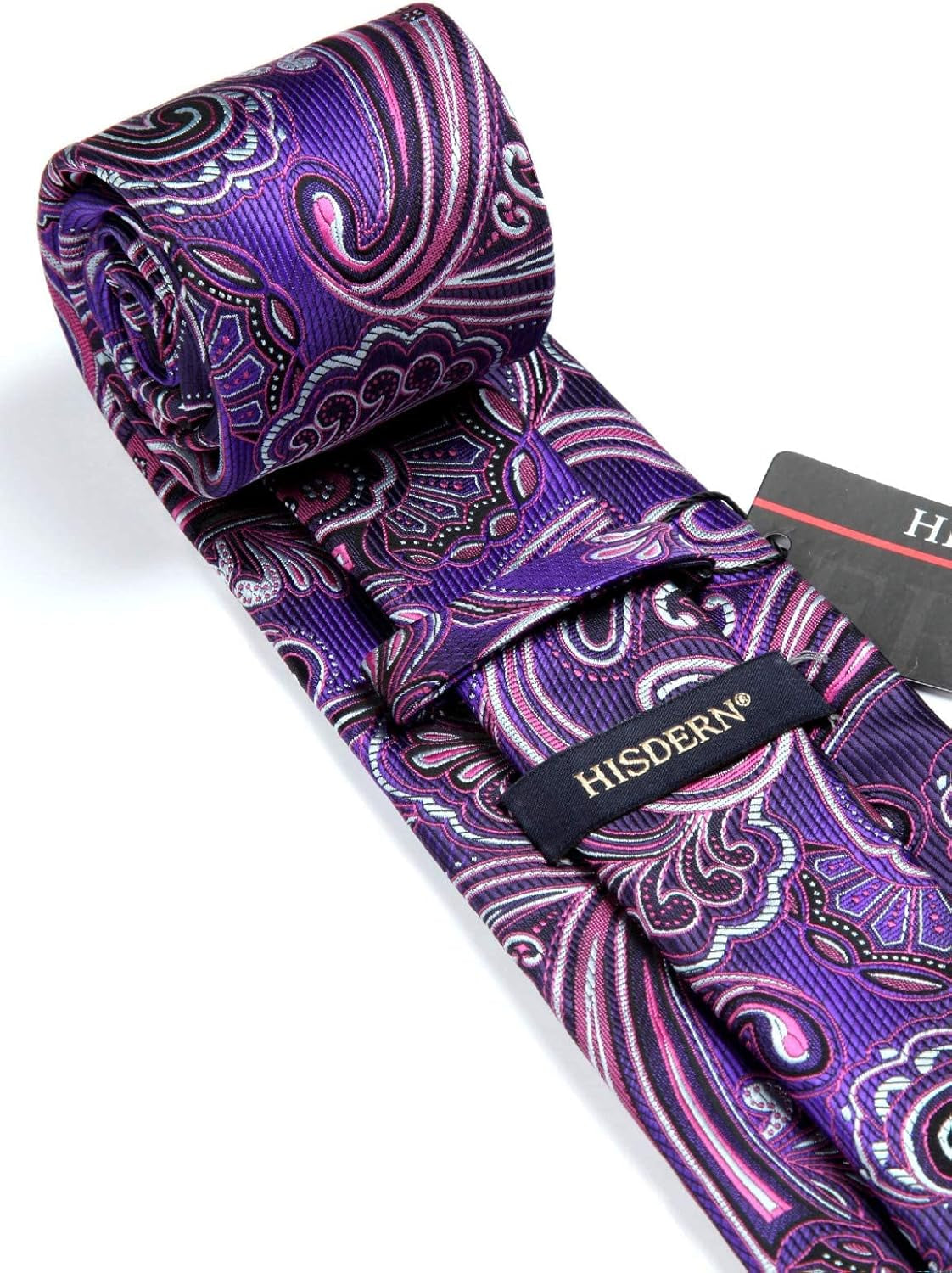 Ties for Men Paisley Tie and Pocket Square Woven Classic Floral Mens Ties Handkerchief Set Wedding Party Necktie