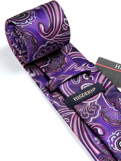 Ties for Men Paisley Tie and Pocket Square Woven Classic Floral Mens Ties Handkerchief Set Wedding Party Necktie