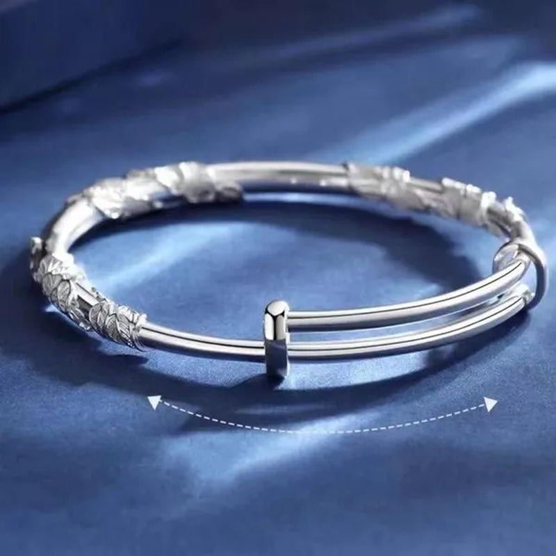 FASHION 925 Sterling Silver Creative Blooming Flowers Bracelets Bangles Cute for Women Fashion Party Wedding Accessories Jewelry