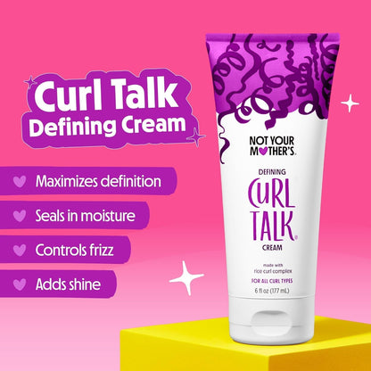 Curl Talk Frizz Control Sculpting Gel & Defining Cream (2-Pack) - 6 Fl Oz - Formulated with Rice Curl Complex - All Curly Hair Types