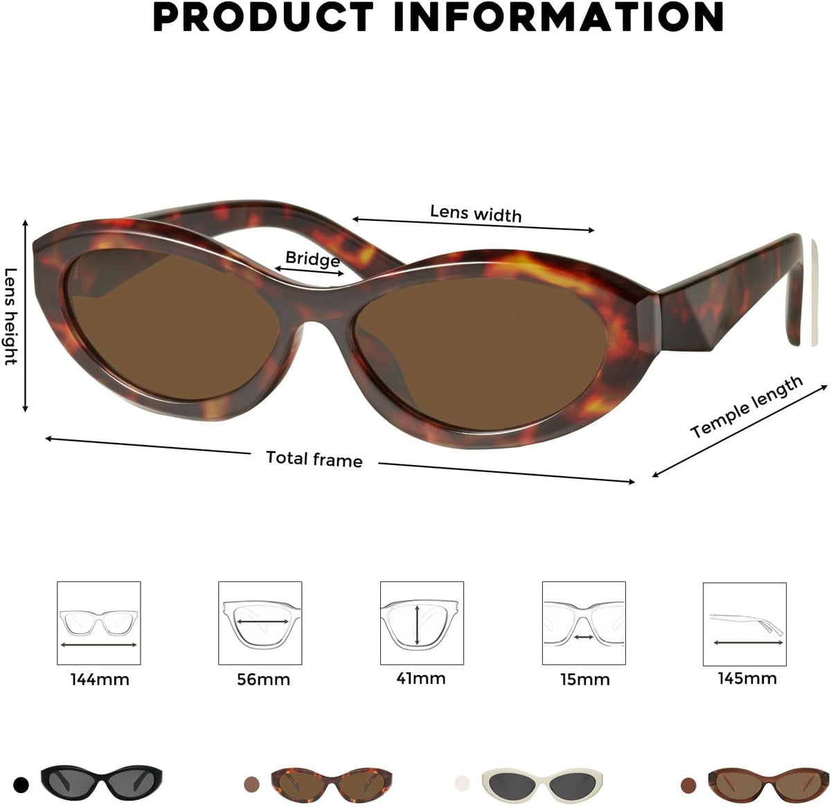 Oval Cat Eye Sunglasses for Women Retro Y2K Style MS52372