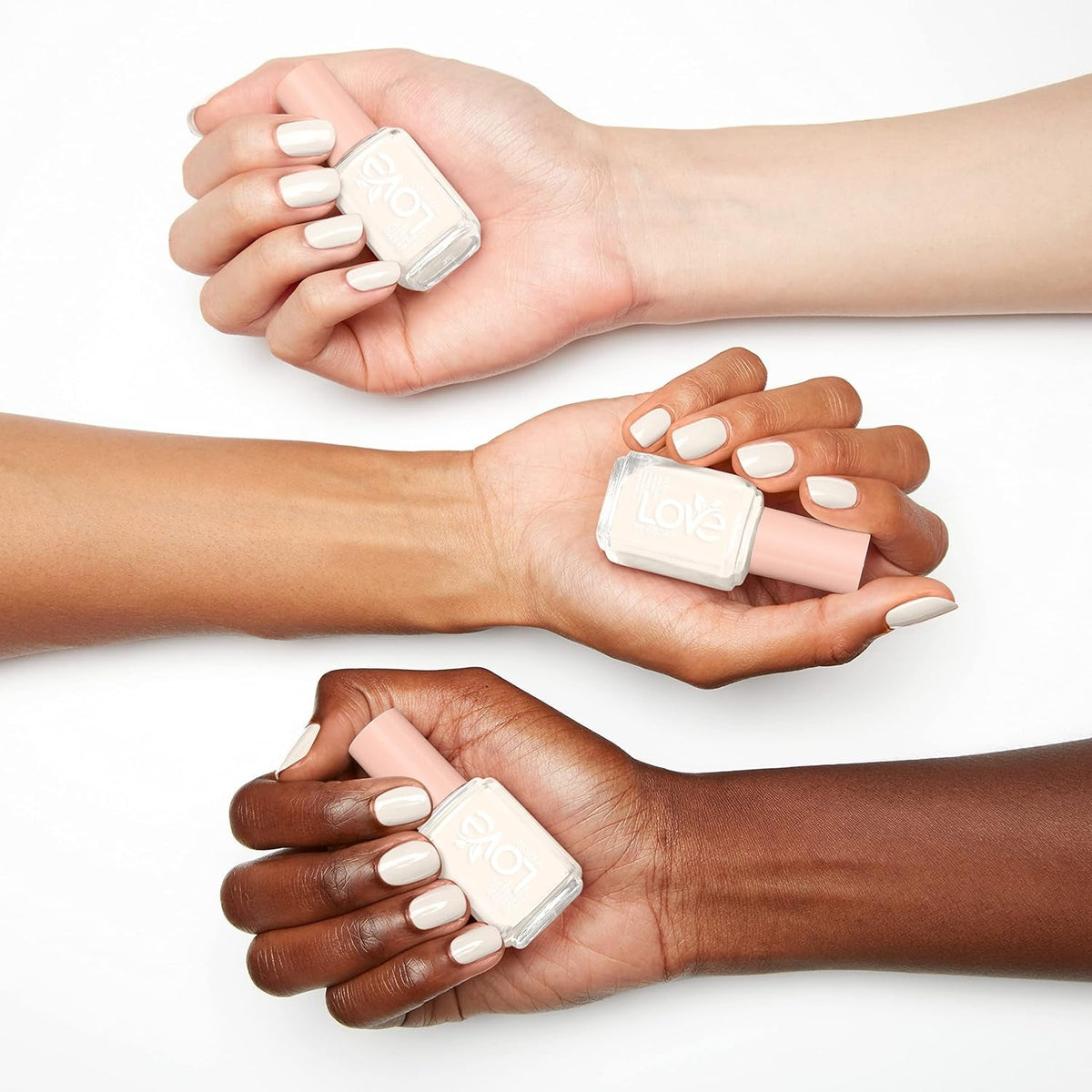 LOVE by  Nail Polish, 80% Plant-based, Salon-Quality, Vegan, White, Blessed Never Stressed, 0.46 Fl Oz