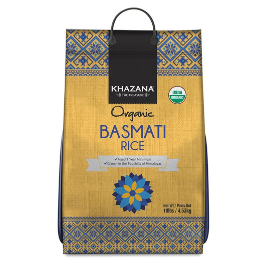 Authentic Organic Basmati Rice by  in 10 Lb Bag - Aromatic and Flavorful Indian Grain - Non-Gmo, Gluten Free, Kosher, Cholesterol Free