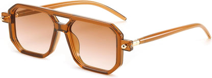 Vintage Square 70s Flat Aviator Sunglasses Women Men Classic Retro Stylish Frame UV400 Sunglasses B2622