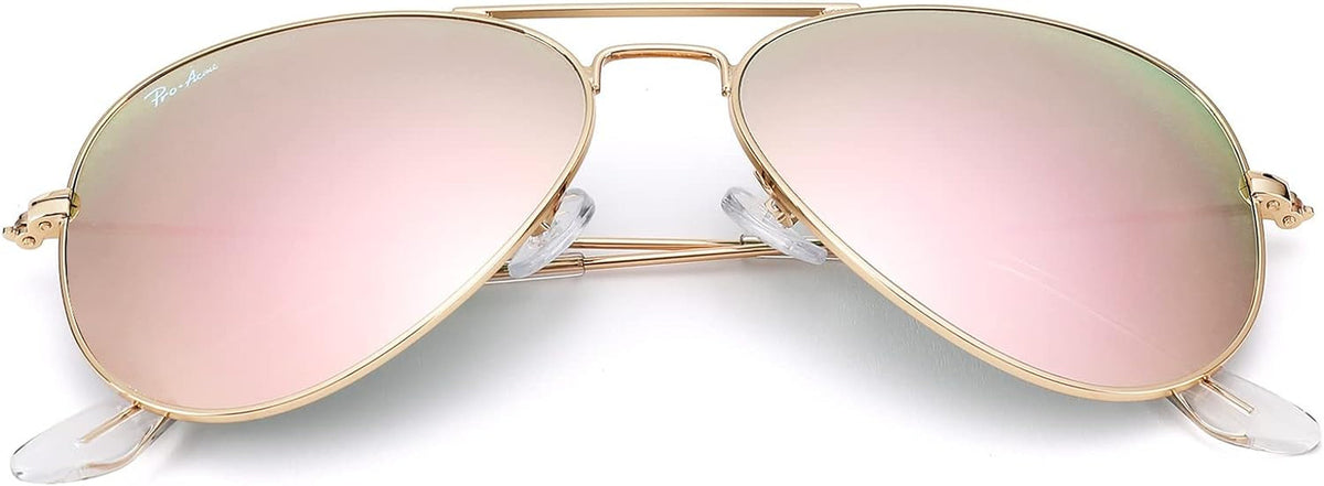 Classic Aviator Sunglasses for Men Women 100% Real Glass Lens