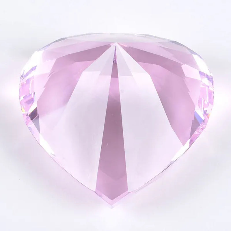 Heart Shape 80mm Crystal Diamond Paperweight  Art Glass Figurine Home Wedding Decor Collectible Gift Souvenir