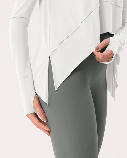 Long Sleeve Tee for Women with Thumb Hole Athletic Gym Workout Crop Tops Yoga Shirts