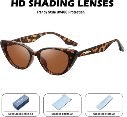 Retro Vintage Narrow Cat Eye Sunglasses for Women 90S Small Chic Style Trendy Sunnies UV400 Protection FZN7514