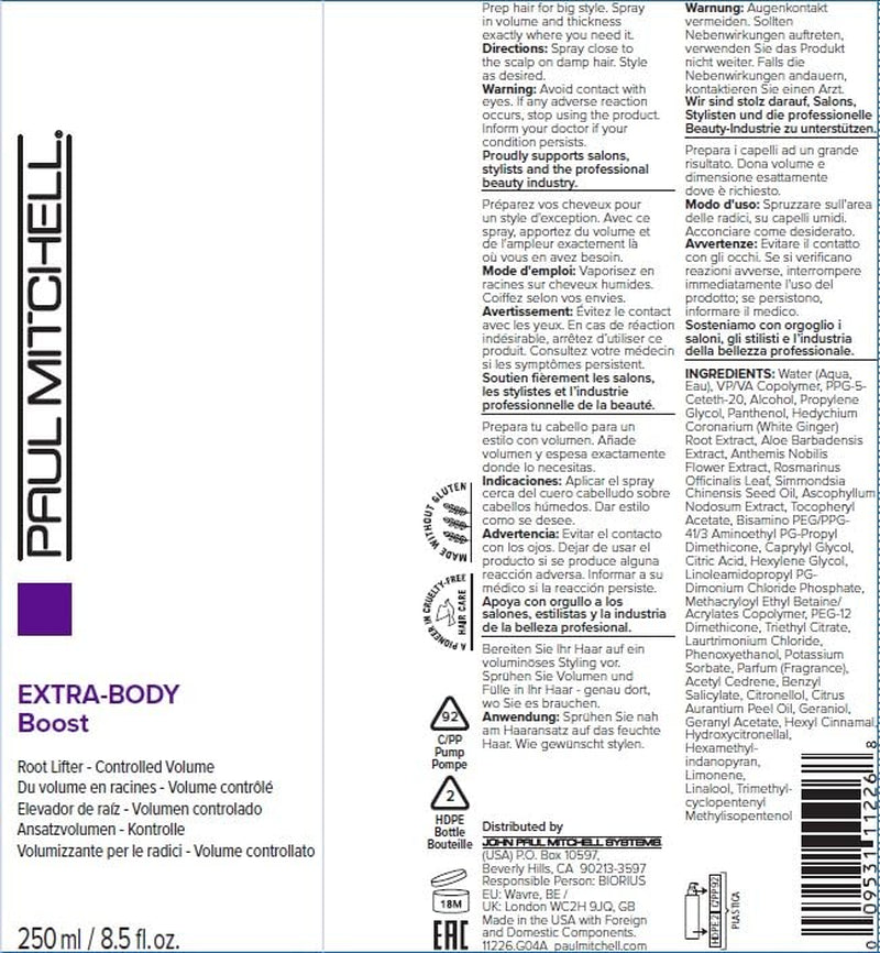 Paul Mitchell Extra-Body Boost Volumizing Spray, Lifts + Volumizes, for Fine Hair