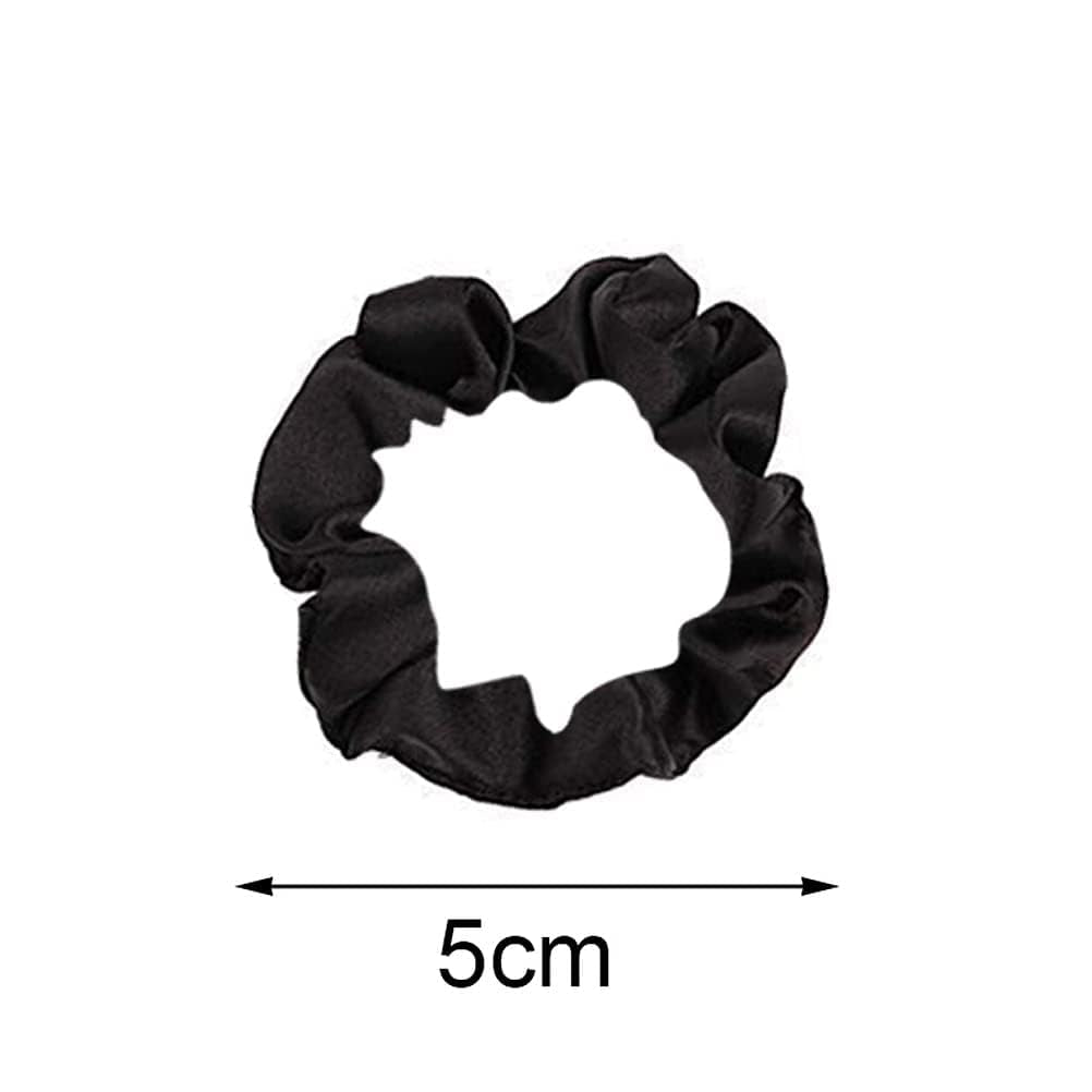 12Pcs Satin Hair Scrunchies, Black Scrunchies Hair Ties Elastic Hair Bands Ponytail Holder Hair Accessories Teen Girl Gifts Trendy Stuff