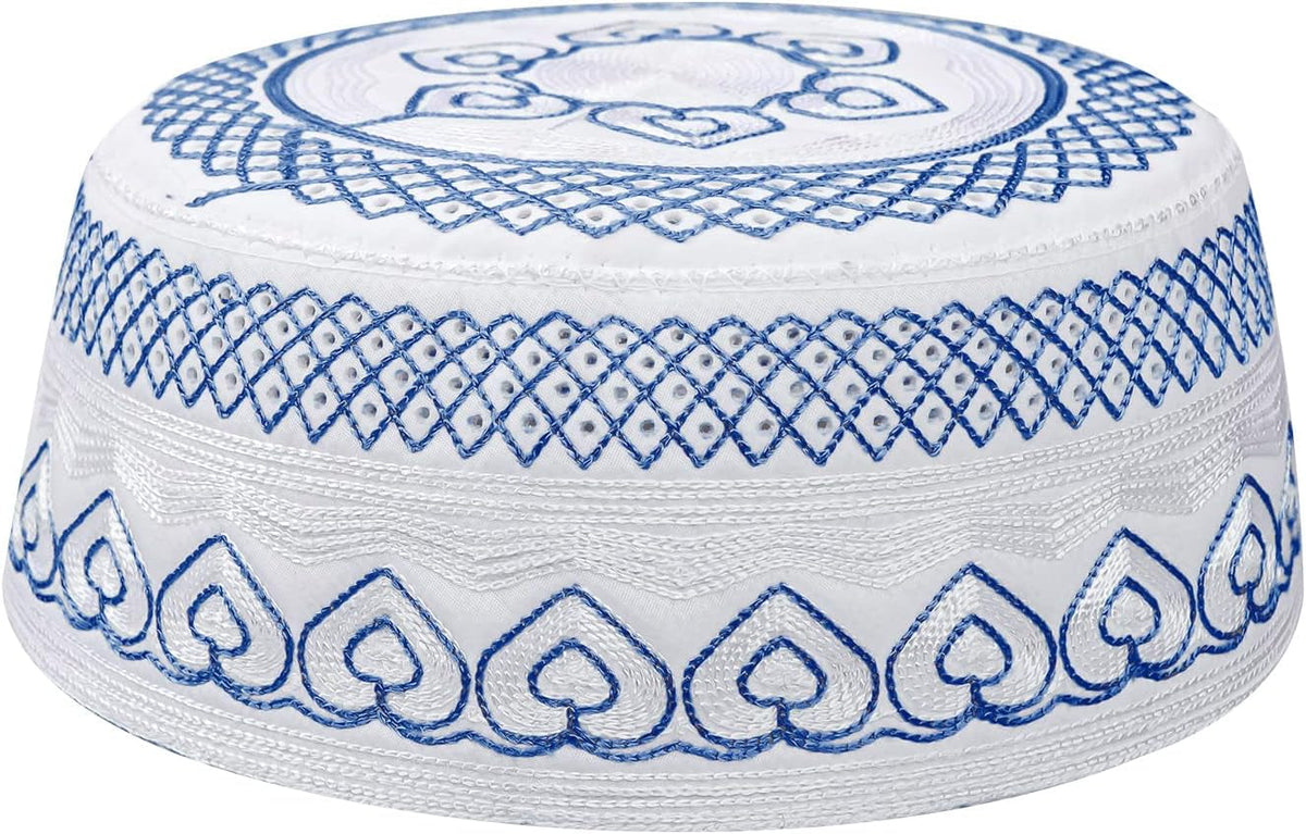 Muslim Prayer Kufi Hat for Men Boys Islamic Beanie Skull Cap Prayer Headwear Embroidery Kofia Topi Sun Hat Ramadan Eid Gift