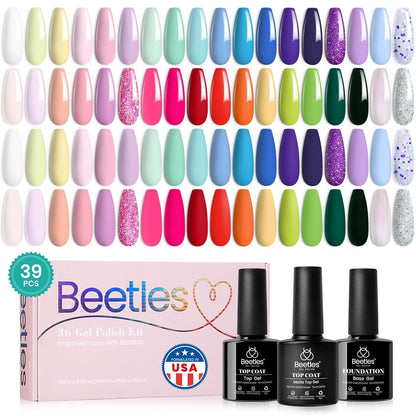 Nail Set 20 Colors Healing Elixir Collection Manicure Kit Pink Neutral Purple Blue Green Gel Nail Kit with 3Pcs Base Matte and Glossy Top Coat Soak off Uv for Women 2024 Ideal Gift