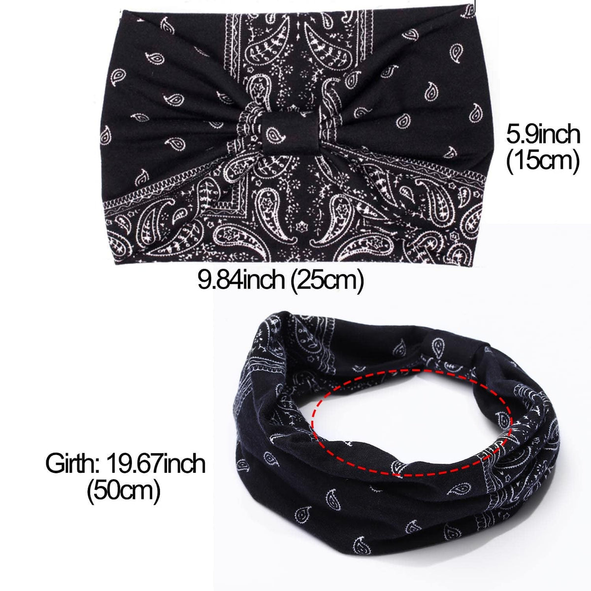 Boho Wide Headbands Knotted Turban African Yoga Hairbands Stretch Elastic Motorcycle Hair Accessories for Women and Girls Pack of 3 (Set-1)