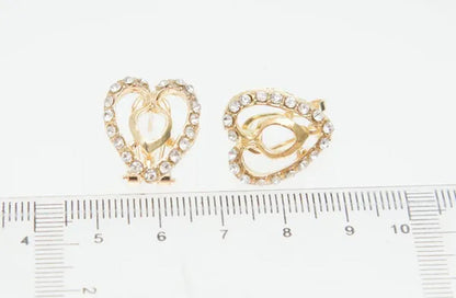 Dubai Gold Plated Heart Shape Necklace Set Fashion Crystal Wedding Bridal Costume Jewelry Ses