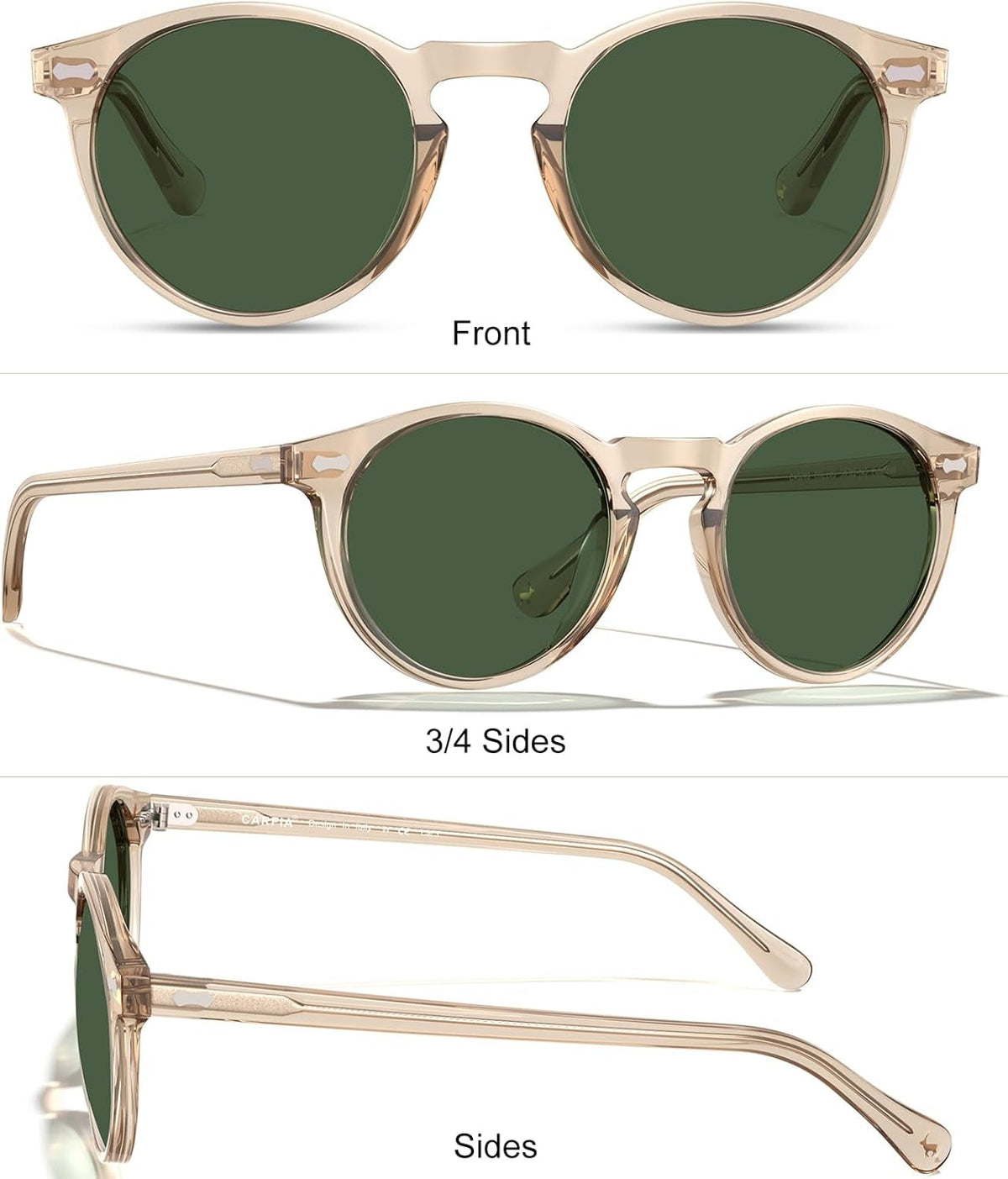 Vintage Polarized Sunglasses for Men UV400 Protection Retro Fashion Eyewear Hand-Crafted Acetate Frame CA5288L