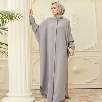 Muslim Dresses for Women Abaya Button down Henley Shirt Prayer Dress