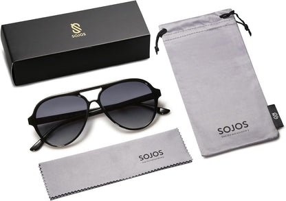 Classic Polarized Aviator Sunglasses for Women Men, Retro Trendy Aviators Shades SJ2201