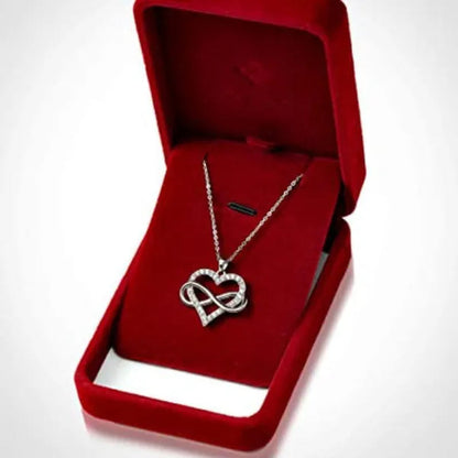 Bridal Romantic Wedding Necklace Cubic Zirconia Infinity Heart Necklace for Women Valentine's Day Gift