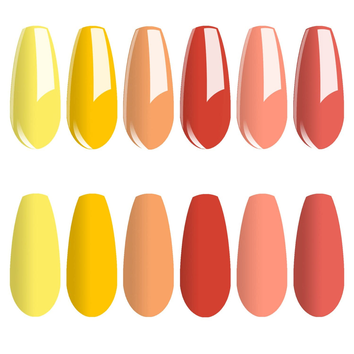 Gel Nail Polish Set - Yellow Peach 6 Colors Nail Art Gift Box Soak Off UV LED Gel Polish Starter Kit 0.27 OZ