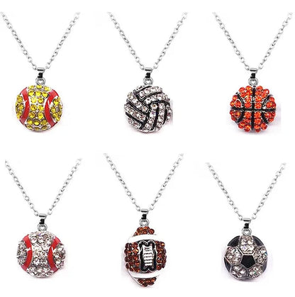 Sports Theme Diamond Zinc Alloy Earrings / Drop Earrings / Necklace