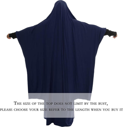 Women Muslim Prayer Dress Islamic Jilbab Eid Formal Gown 2-Piece Prayer Set