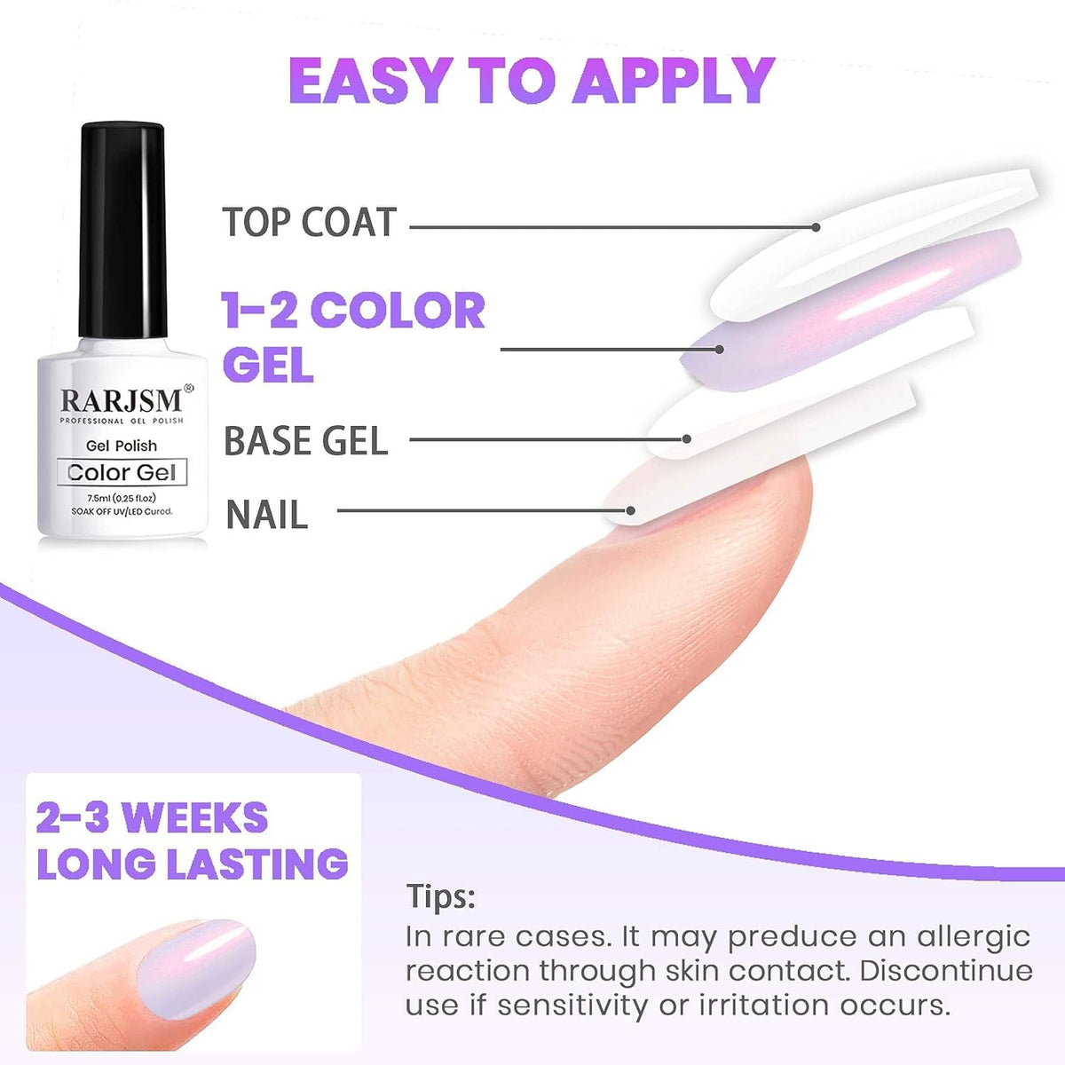 Pearl White Gel Nail Polish Set Iridescent Mermaid Shell Glitter Gel Polish 6 Light Colors Purple Blue Pink Red Gold Shimmer Multichrome Swirl Thread Effect Soak off LED UV Curing Requires