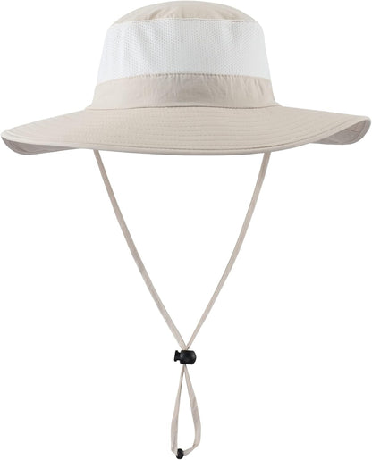 Outdoor UPF50+ Mesh Sun Hat Wide Brim Fishing Hat with Neck Flap Sun Hat for Men Women
