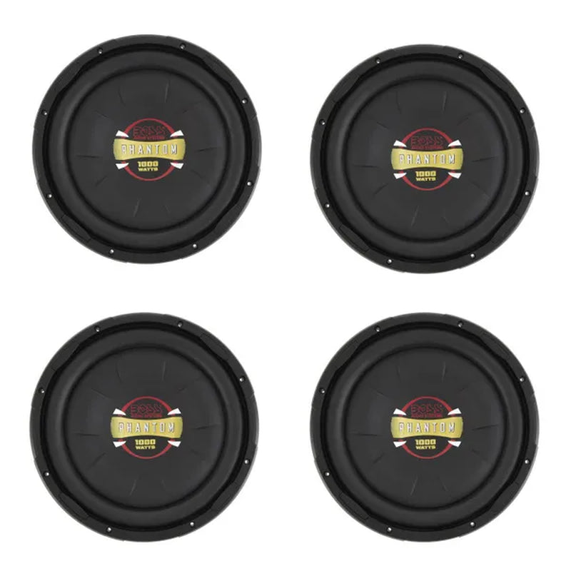 Boss Audio 12' 1000 Watt Max Car Audio Shallow Mount Stereo Subwoofer (4 Pack)