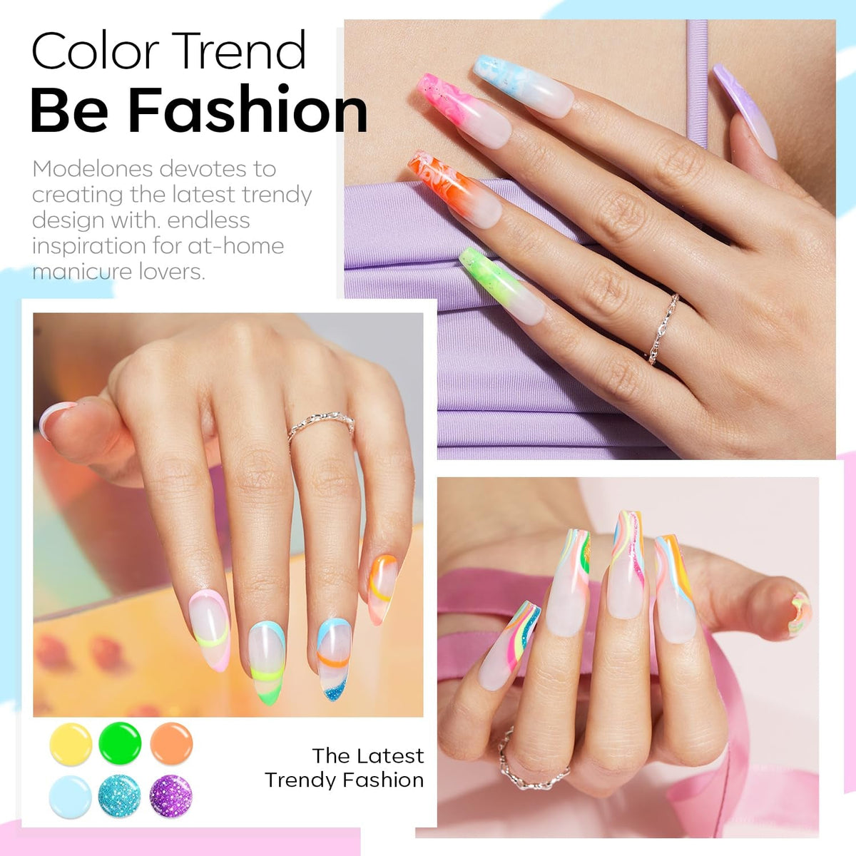 40 Pcs Gel Nail Polish Set, Spring Summer Rainbow Neon Gel Polish Bright Colors Colorful with Base & Top Coat DIY Salon Home Nail Polish Soak Off Nail Art Starter Kit Gift for Girls Women