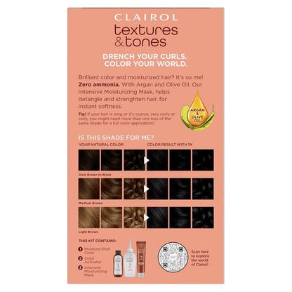 Textures & Tones Permanent Hair Dye, 1N Natural Black Hair Color, Pack of 1