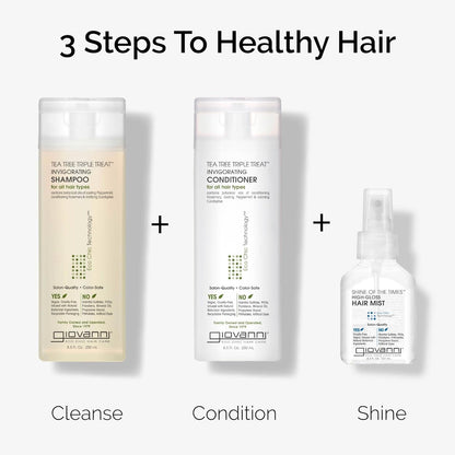 Tea Tree Triple Treat Invigorating Conditioner - Cooling Peppermint, Eucalyptus, Rosemary, Helps Dry Flaking Scalp, Paraben Free, Helps to Moisturize, Smooth & Detangle - 24 Oz (1 Pack)