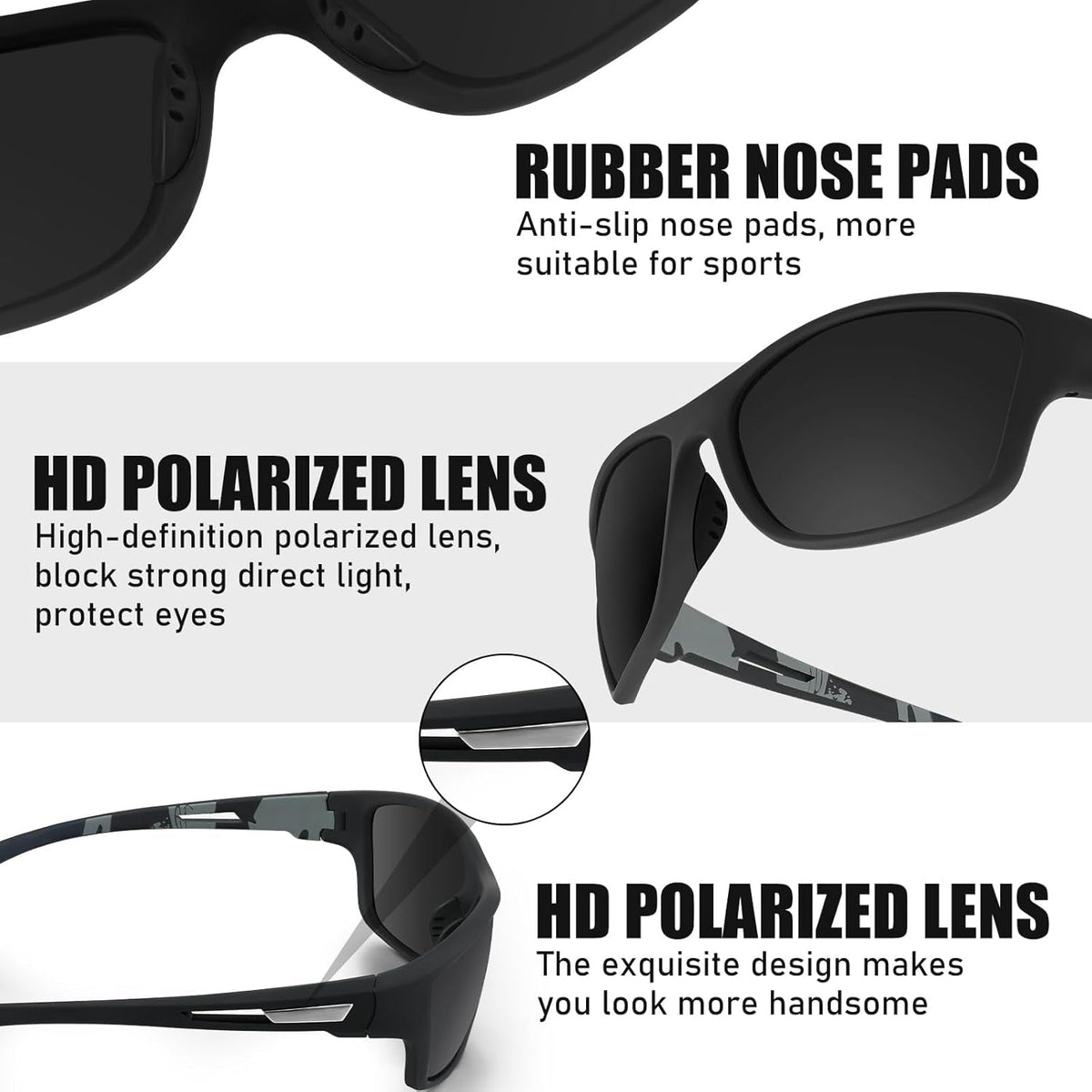 4 Pairs Men Polarized Sunglasses with UV Protection Driving Glasses Sports for Sport Outdoor Activities