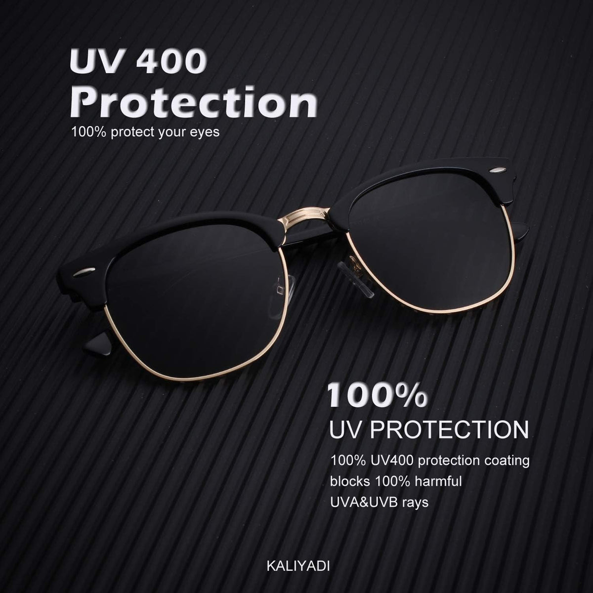 Polarized Sunglasses for Men and Women Semi-Rimless Frame Driving Sun Glasses UV Blocking
