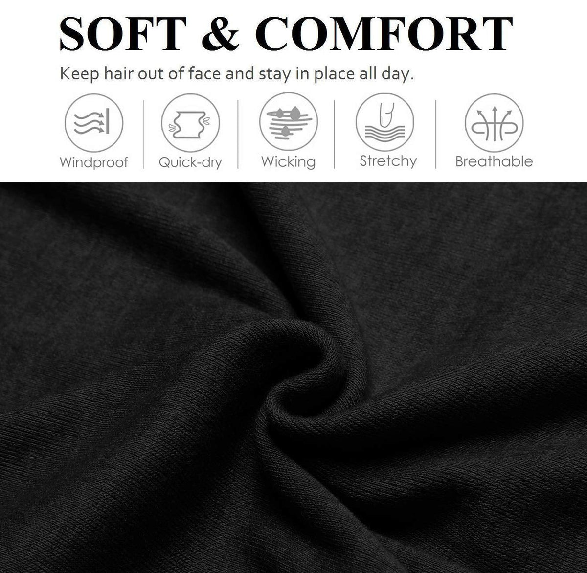 Headbands for Women 16 Pack Elastic Hair Bands for Women' Hair Non Slip Soft Cloth Fabric Headbands Women Hair Accessories, Black White Gray Women‘S Headband