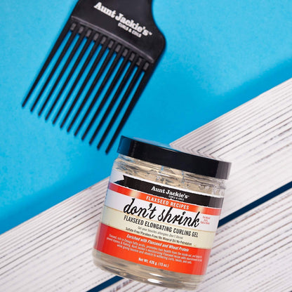 Flaxseed Recipes Don'T Shrink Elongating Hair Curling Gel for Natural Curls, Coils and Waves, Helps Prevent Dryness and Flaking, 15 Oz